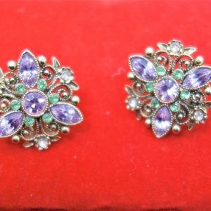 AVON Rhinestone Clip Earrings